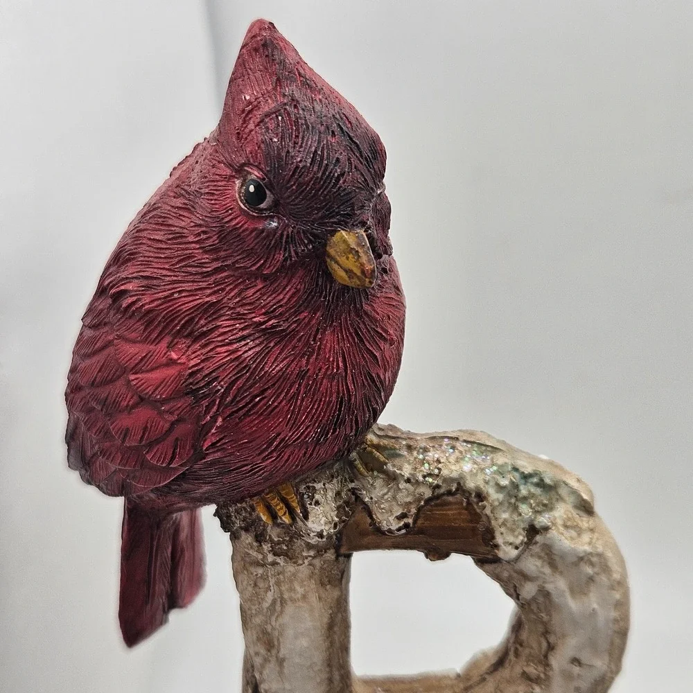 Rustic Peace On Earth Cardinal Christmas Table Decor Figurine‎ Woodland Bird